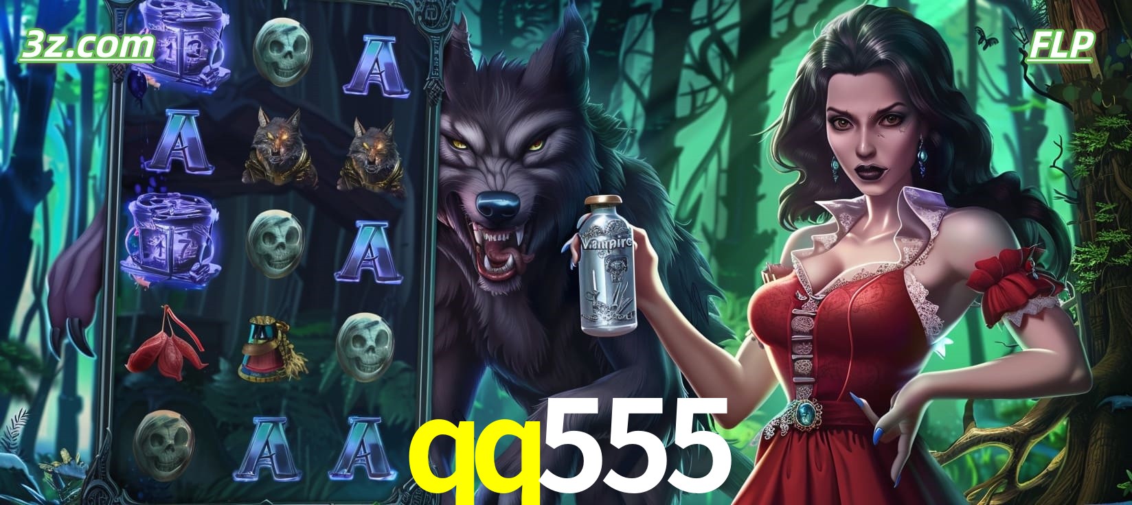 Slots online tema de lobisomem e vampira no qq555 cassino Brasil